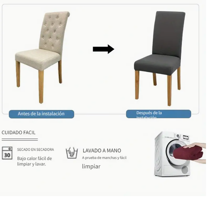 Fundas Elasticas 4 piezas espesar protectora de silla comedor 1