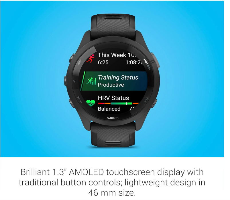 Garmin - Reloj Forerunner 265 Music Negro, 46 mm GRADO B