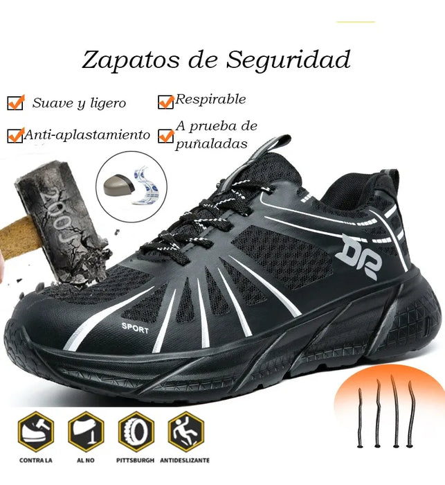 TENIS DE SEGURIDAD INDUSTRIAL CON PUNTA DE ACERO LIGEROS 2 GRADO B