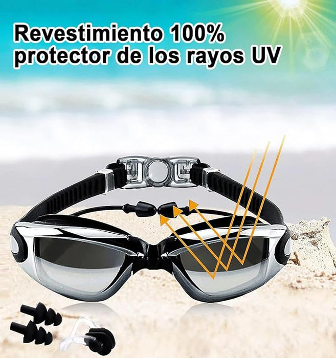Traje De Baño Deportivo Mujer Natación Lycra+gorra Y Goggles 3 GRADO B