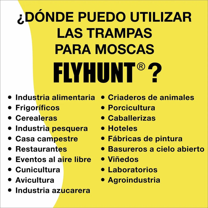 Trampa Para Moscas Fly Hunt Cub. Atrapa Hasta 400 Mil Moscas GRADO B