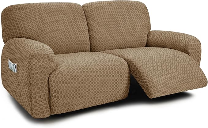 ULTICOR - FUNDAS PARA   Sofá reclinable de 2 plazas, extra ancho, de 75 a 100 pulgadas, funda de asiento reclinable extra ancha, 6 piezas de tela jacquared, fundas de sofá reclinables, gruesas, suaves, lavables GRADO B