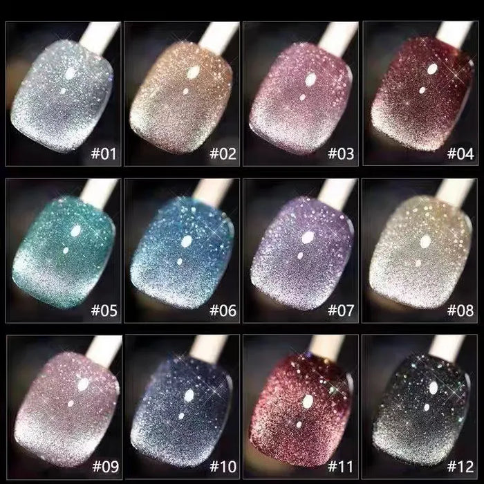 BRILLO REFLECTANTE 9D ESMALTE OJO GATO GEL OJO GATO DIAMANTE 1 GRADO B