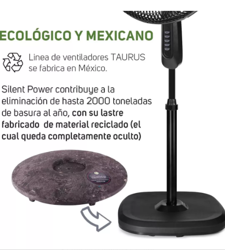 Ventilador de Pedestal Taurus Silent Power 18 pulgadas, Negro GRADO B