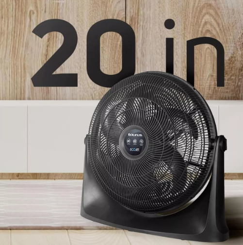 VENTILADOR DE PISO TAURUS RUSH  20   ECOJET  EMPOTRABLE COLOR DE LA ESTRUCTURA NEGRO COLOR DE LAS ASPAS GRADO B
