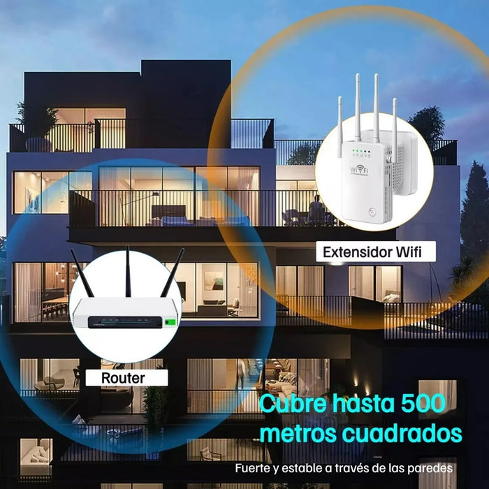 REPETIDOR WIFI AMPLIFICADOR SEÑAL 300MBPS 110/230V 750 WPS GRADO B
