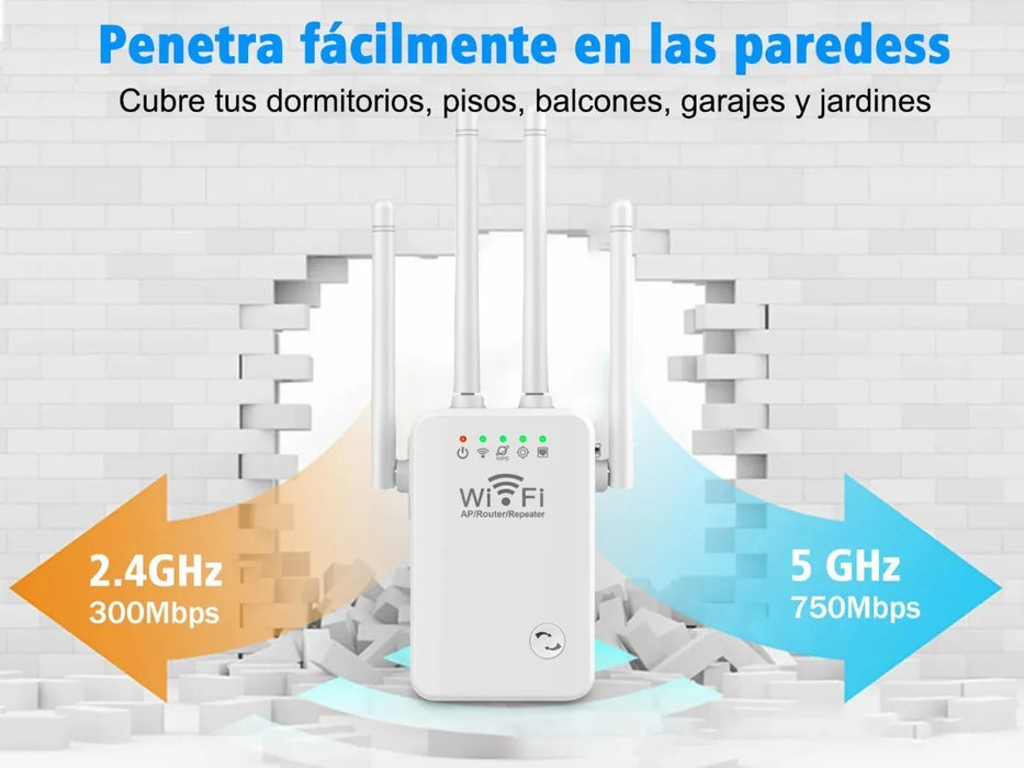 REPETIDOR WIFI AMPLIFICADOR SEÑAL 300MBPS 110/230V 750 WPS GRADO B