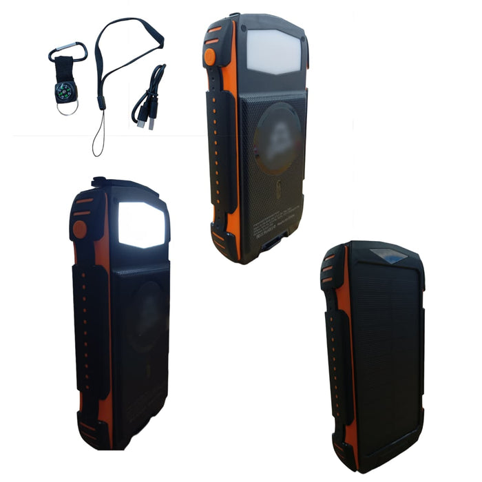 POWER BANK BATERIA SOLAR 20,000MAH CARGA INALAMBRICA NARANJA GRADO B