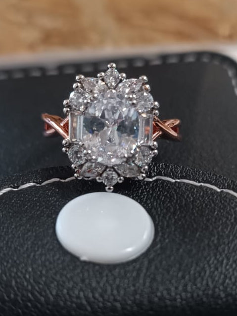 Anillos De Compromiso Promesa Plata Regalo De Chapado En Oro grado b