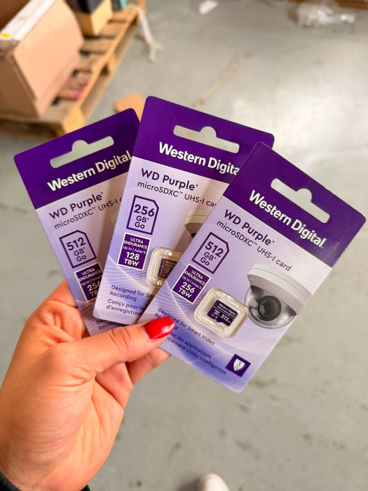 PAQUETE DE 3 MEMORIAS MICRO SD 512GB WESTERN DIGITAL VIDEOVIGILANCIA GRADO A