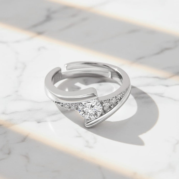 ANILLO PROMESA DE PLATA AMOR REGALO ANIVERSARIO PAREJA 925 grado b
