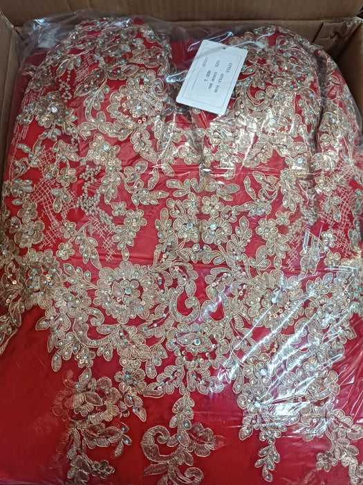VESTIDOS DE QUINCEAÑERA ROSEBRIDAL ELEGANT DE COLOR ROJO TALLA G GRADO B - TiendaKomet México