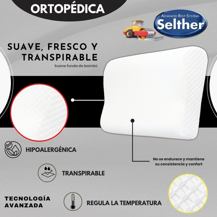 ALMOHADA SELTHER ORTOPÉDICA MEMORYFOAM IND DESCANSO SUPERIOR BLANCO - GRADO B