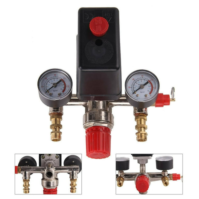 JUEGO MANOMETROS REFRIGERACION MANIFOLD PARA AIR COMPRESOR GRADO B