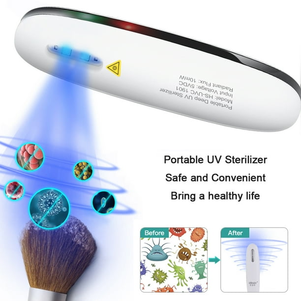 HomeSafety Lámpara UV Portátil Mini Lámpara Desinfectante Ultravioleta Eléctrica para Hogar Hotel Viajes GRADO A