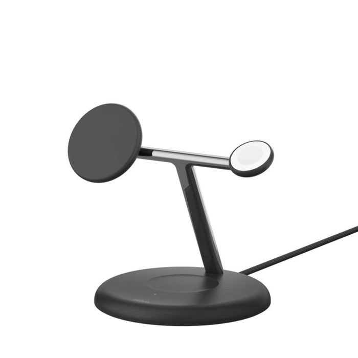 BELKIN - SOPORTE DE CARGA INALÁMBRICO 3 EN 1 CON QI2 DE 15 W,CERTIFICADO QI2, CARGADOR PARA IPHONE 12 EN ADELANTE, AIRPODS Y APPLE WATCH GRADO B