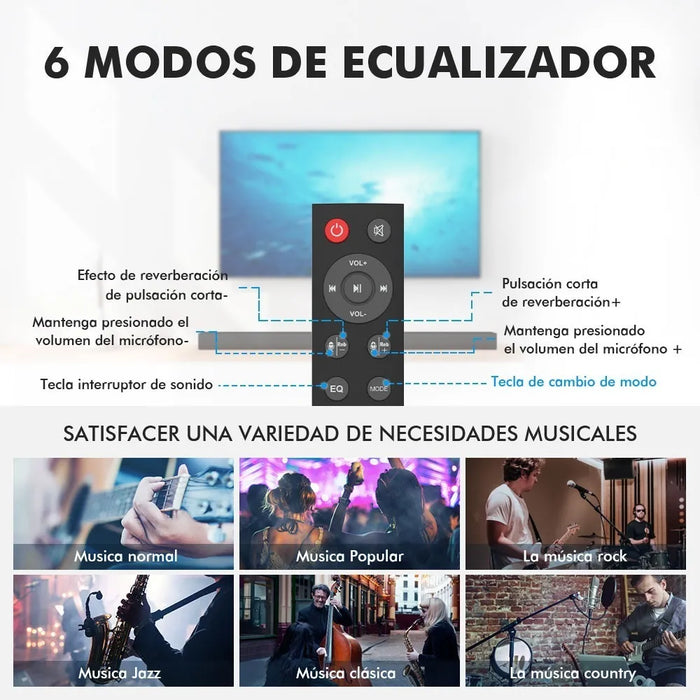 barra de sonido bluetooth recargable bocinas para tv 40w 5131 GRADO  B
