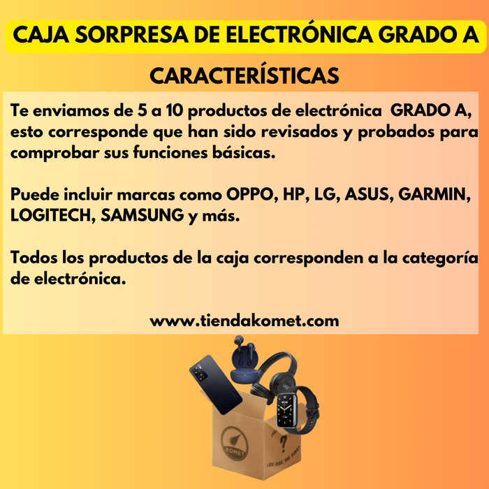 CAJA MISTERIOSA ESPECIAL ELECTRÓNICA GRADO A (5-10 productos)