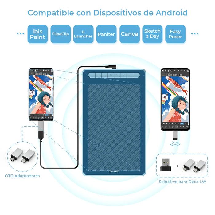 Tableta Grafica Drawing Deco Lw Con Bluetooth De Coloresxp-p 1 GRADO A