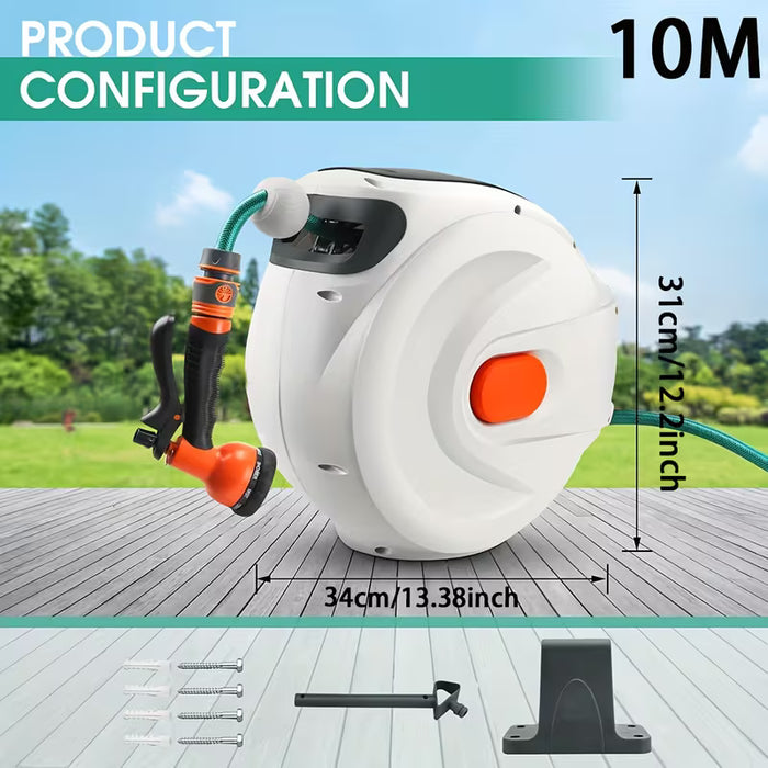 CARRETE RETRACTIL PARA MANGUERA DE JARDIN GRADO B