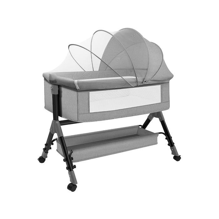 CUNA MOISES PARA BEBE PLEGABLE GENERICA QY3 COLECHO CORRAL CON MOSQUITERA COLCHÓN COLOR GRIS OTOÑO GRIS OSCURO GRADO B