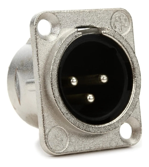 Neutrik NC3MD-L-1: Conector de Panel XLR Macho 3 Pines Plateado