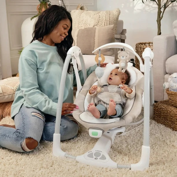 Cama Mecedora Portátil para Bebé ConvertMe Swing-2-Seat – Comodidad y Diversión en un Solo Lugar GRADO BB