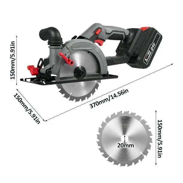 Sierra circular inalámbrica de 6.0'' sin escobillas, 6500 rpm