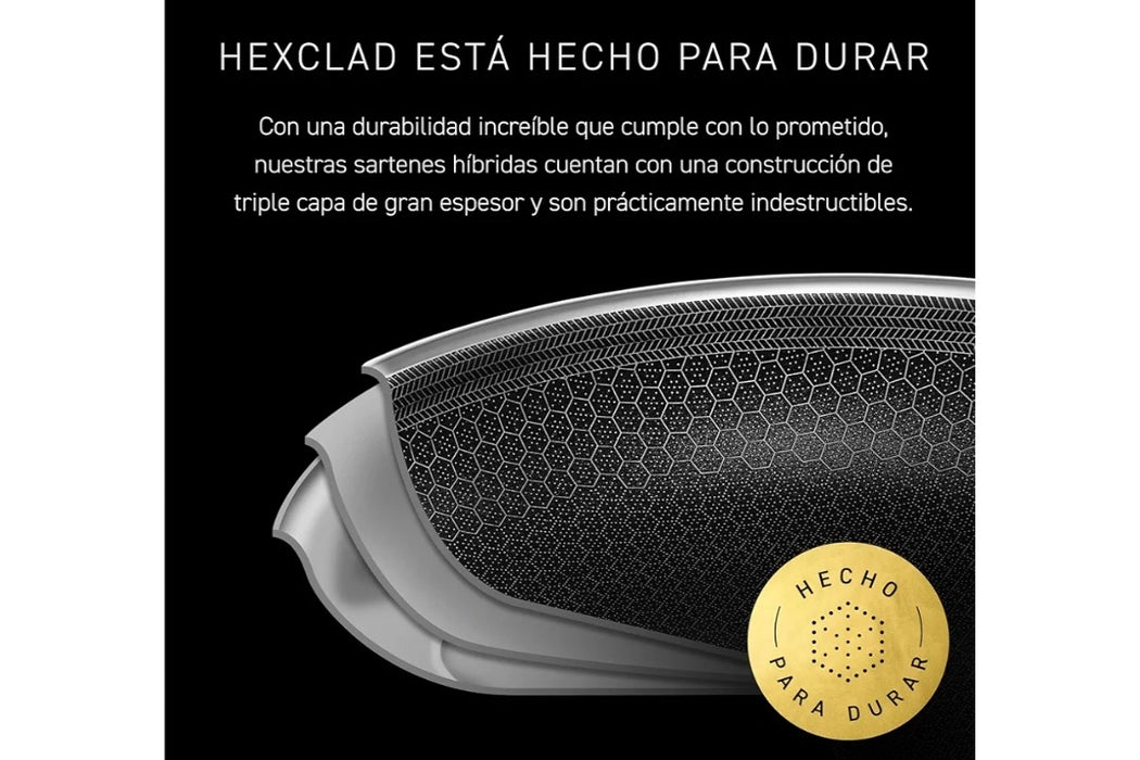 HEXCLAD BANDEJA PARA ASAR PEQUEÃ±A HYBRID CON REJILLA PLATEADO GRADO B