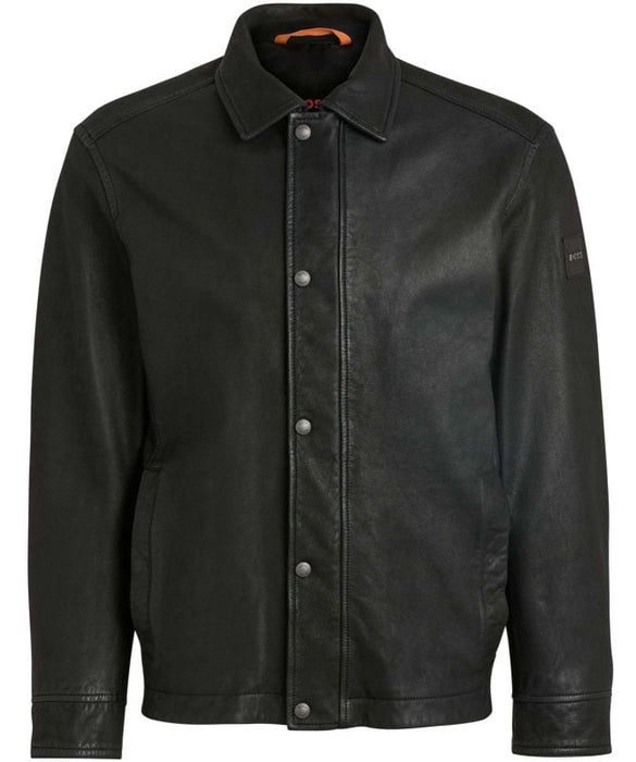 Chamarra Boss Para Hombre Corte Regular Fit De Piel