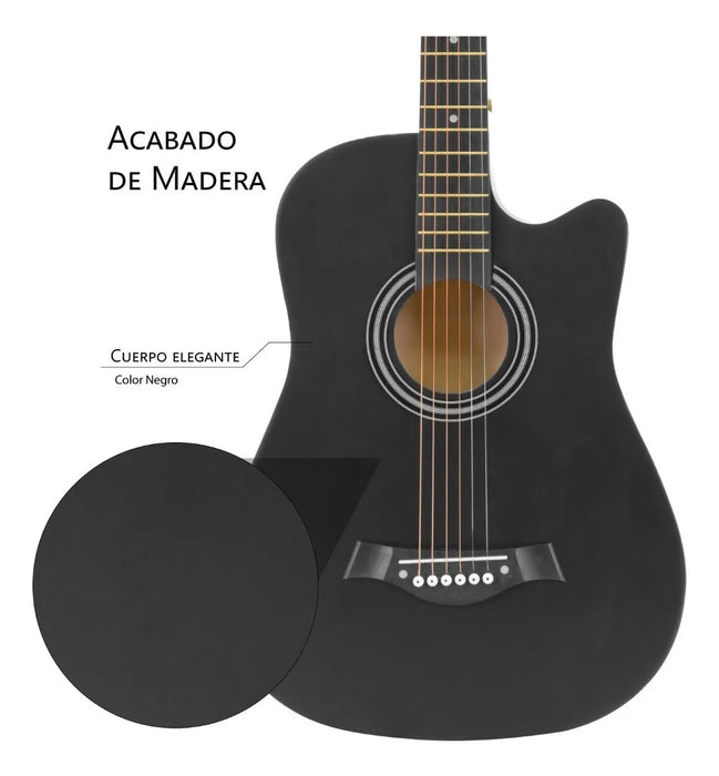 Guitarra Acústica Infantil ZONAR GTA para Diestros en un elegante acabado Negro Mate GRADO A