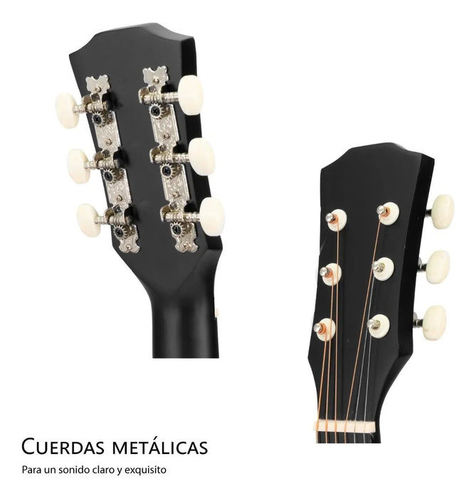 Guitarra Acústica Infantil ZONAR GTA para Diestros en un elegante acabado Negro Mate GRADO A