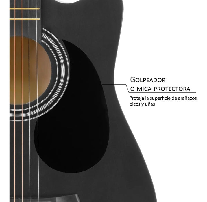 Guitarra Acústica Infantil ZONAR GTA para Diestros en un elegante acabado Negro Mate GRADO A
