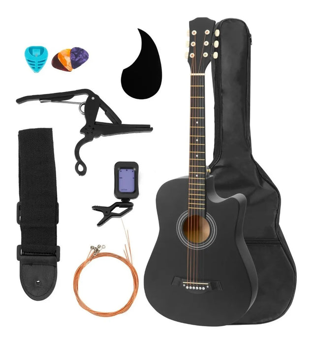 Guitarra Acústica Infantil ZONAR GTA para Diestros en un elegante acabado Negro Mate GRADO A