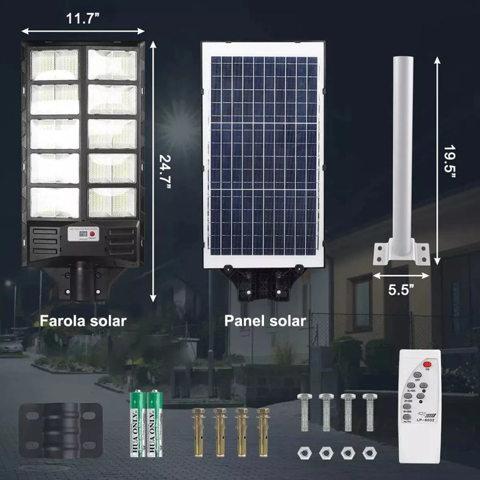 Lámpara LED Solar Suburbana 1000W para Alumbrado Público Grado B