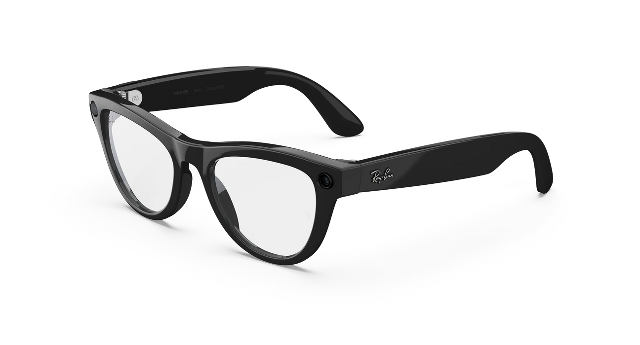 RAY-BAN | META SKYLER (GEN 1) CON META AI, CAPTURA DE FOTOS Y VIDEO - NEGRO BRILLANTE, MICAS TRANSITION EN AZUL GRADO B