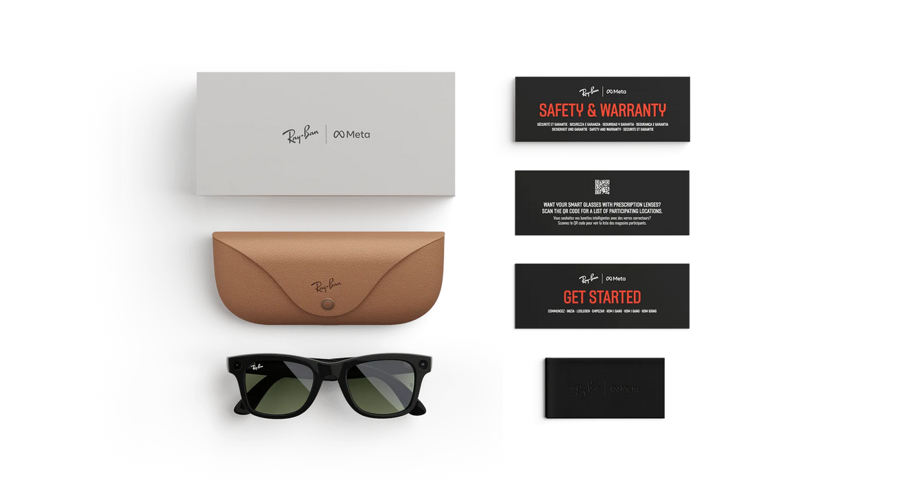 RAY-BAN | META WAYFARER (GEN 1) - NEGRO BRILLANTE, MICAS EN VERDE G-15 GRADO B
