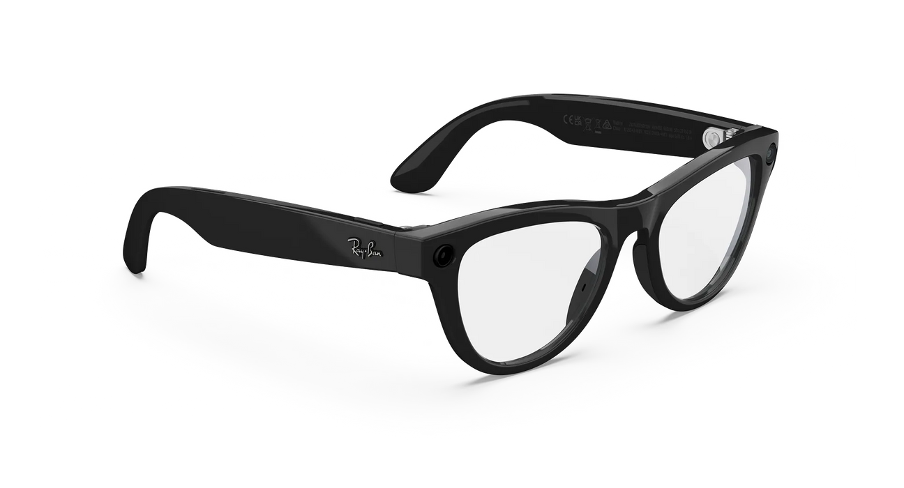 RAY-BAN | META SKYLER (GEN 1) CON META AI, CAPTURA DE FOTOS Y VIDEO - NEGRO BRILLANTE, MICAS TRANSITION EN AZUL GRADO B