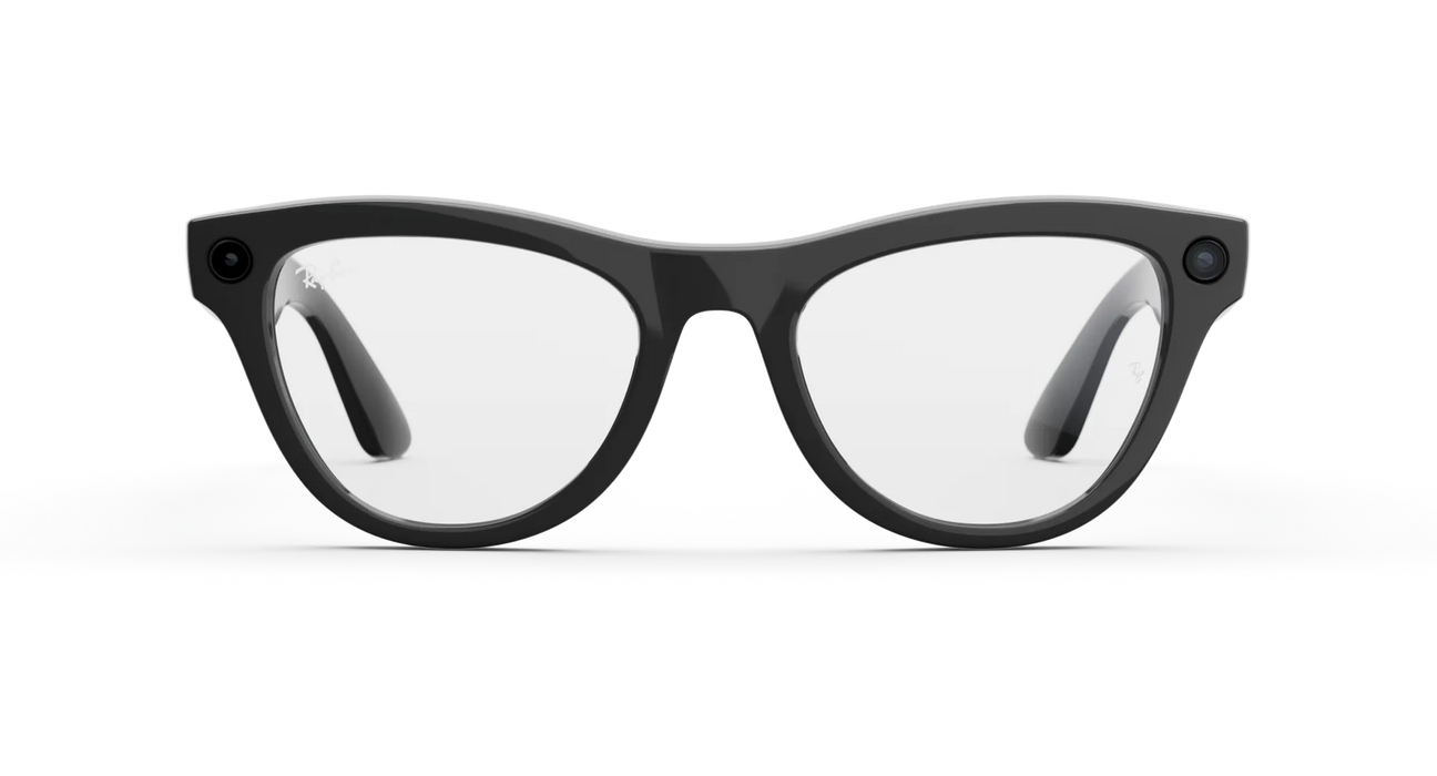 RAY-BAN | META SKYLER (GEN 1) CON META AI, CAPTURA DE FOTOS Y VIDEO - NEGRO BRILLANTE, MICAS TRANSITION EN AZUL GRADO B
