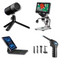 LOTE GRADO B - 4 Artículos de Electrónica Microscopio + Micrófono + Soplador de Aire Para PC + Teclado Para iPad