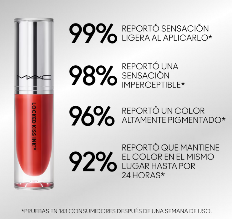 Labial Líquido De Alta Duración Mac Locked Kiss Ink 24hrs TONOS VARIOS