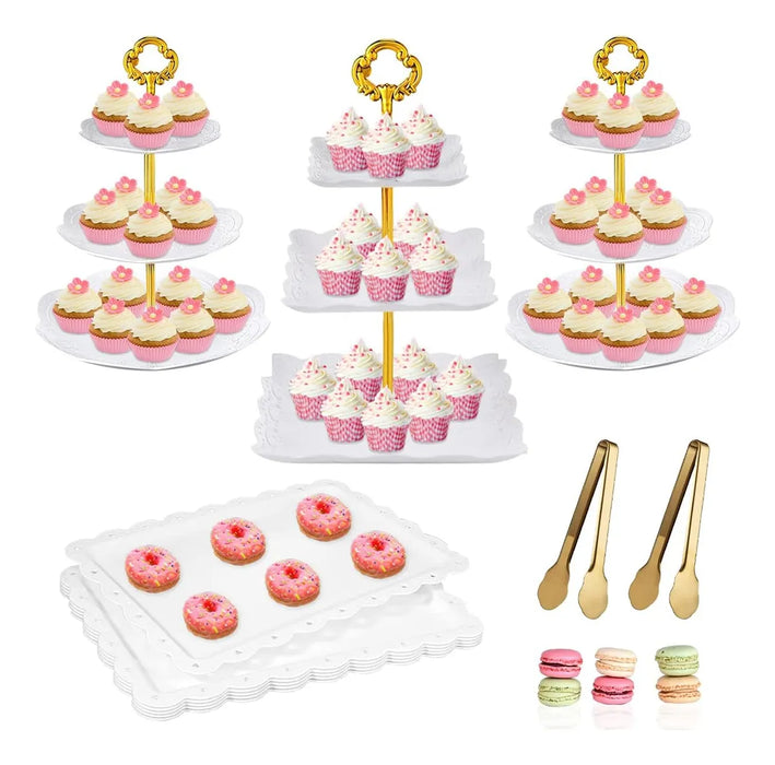 JUEGO DE 9 PIZAS DE SOPORTE PARA CUPCAKES, MESA DE POSTRO 7