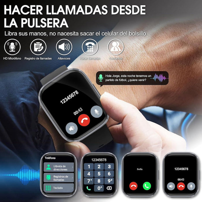 Reloj Smartwatch 2.01'' Reloj Inteligente Bluetooth Llamada