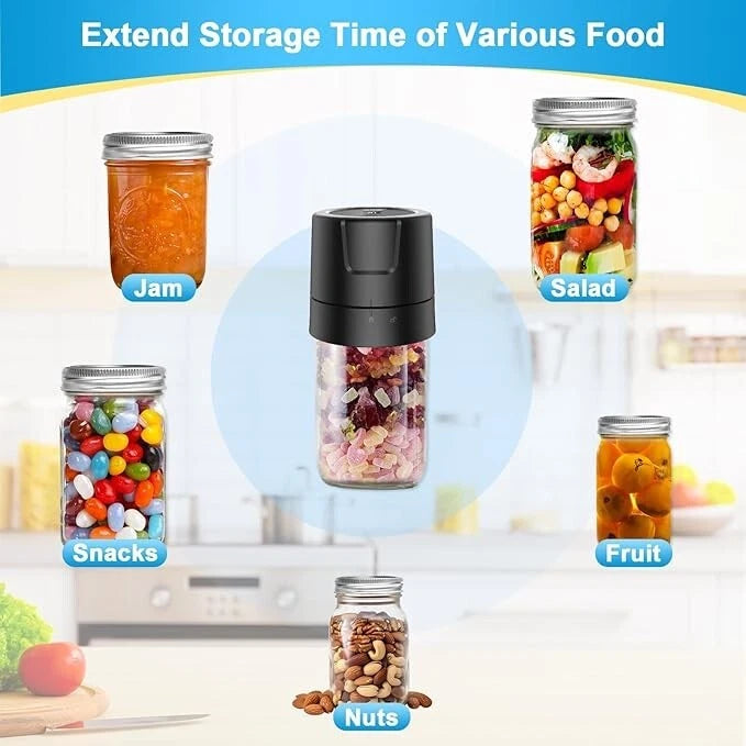 KIT DE SELLADO DE VACIO ELECTRICO PARA TARROS MASON NEGRO GRADO B