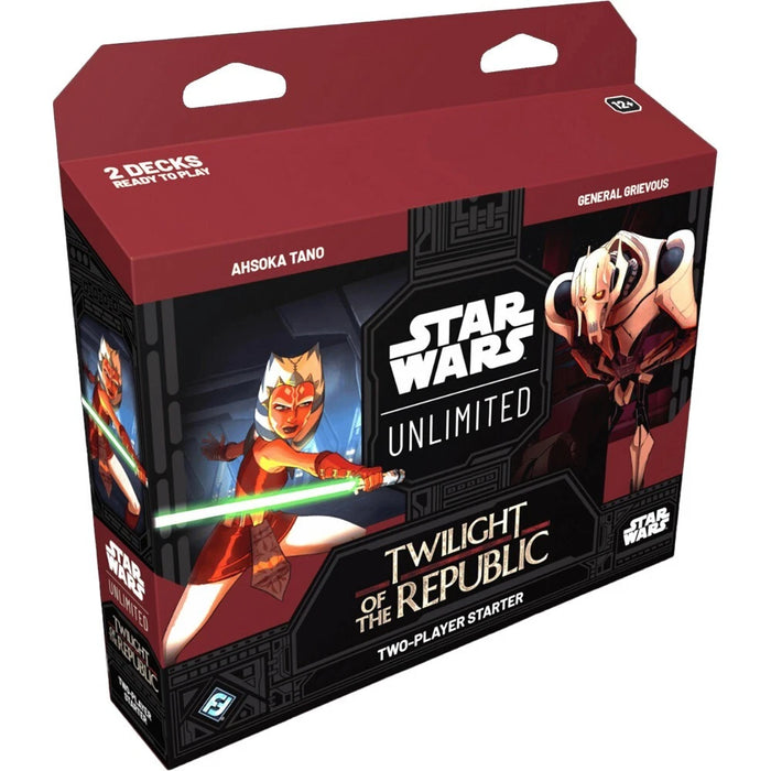 STAR WARS: UNLIMITED TCG TWILIGHT OF THE REPUBLIC STARTER SET – MASTER THE CLONE WARS! JUEGO DE CARTAS COLECCIONABLES PARA NIÑOS Y ADULTOS, A PARTIR DE 12 AÑOS, 2 JUGADORES, TIEMPO DE JUEGO grado b