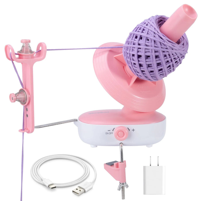 ELECTRIC WINDER AUTOMATIC BALL WINDER FOR CROCHETING PINK GRADO A