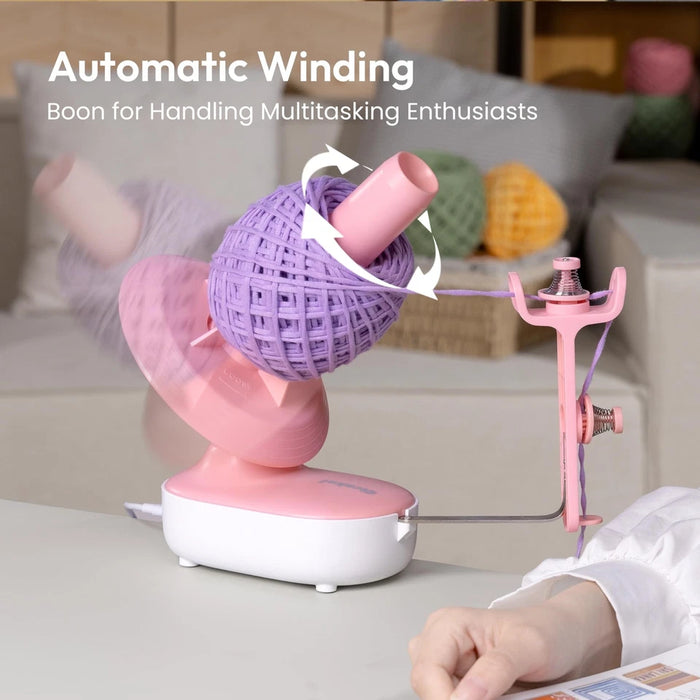 ELECTRIC WINDER AUTOMATIC BALL WINDER FOR CROCHETING PINK GRADO A