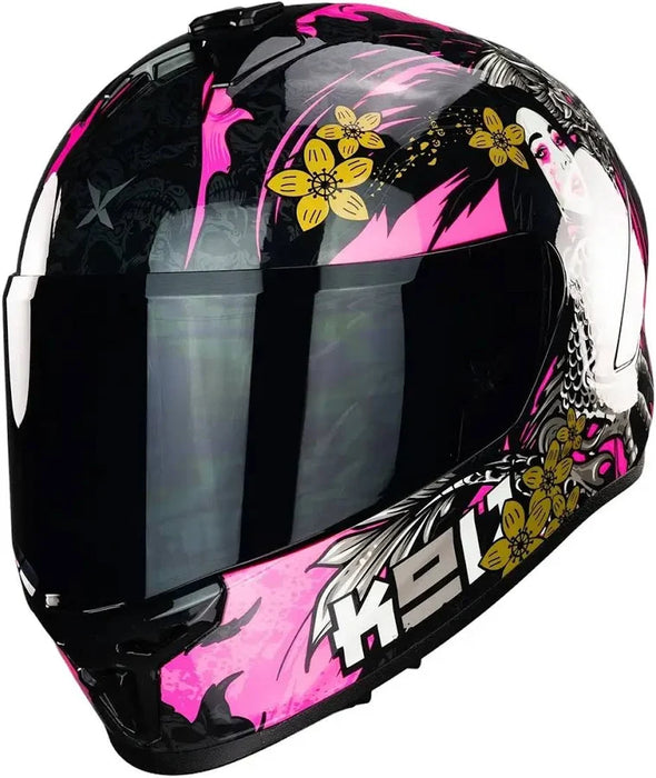 CASCO XKOV VERTIGO IZANAMI CERTIFICADO ECE 22.06 L L ROSA JAGUAR BRILLANTE GRADO A