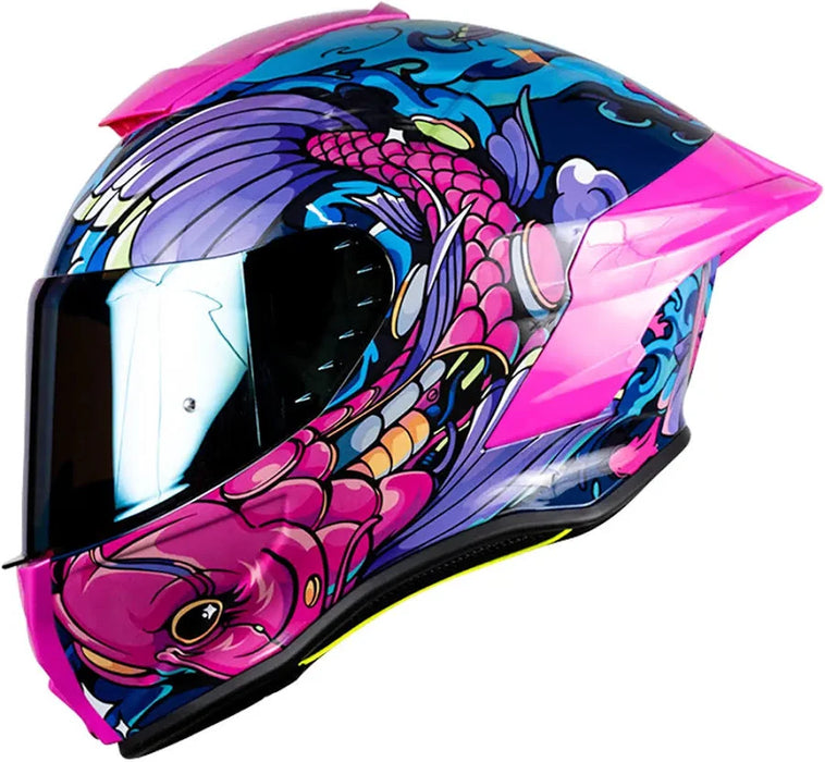 CASCO PARA MOTO INTEGRAL KOV KOI BUSTER KOI ROSA BRILLANTE BUSTER KOI TALLA S GRADO B