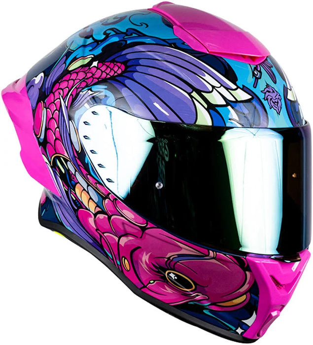 CASCO PARA MOTO INTEGRAL KOV KOI BUSTER KOI ROSA BRILLANTE BUSTER KOI TALLA S GRADO B